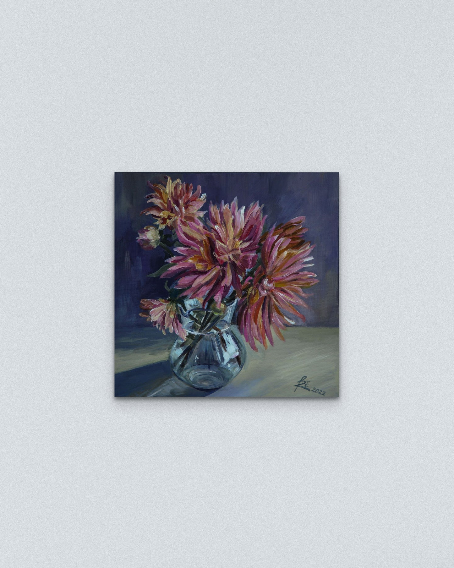 "Dahlias in a vase"