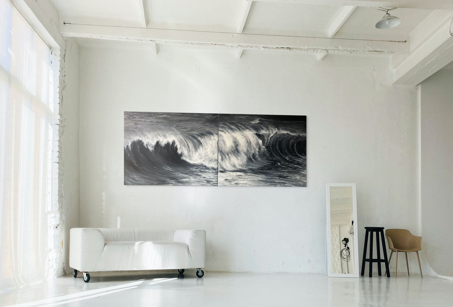 ,,Grėsmingai šėlstanti vandenyno banga 1 ir 2 ‘/ ,, Menacingly Surging Ocean Wave 1 & 2"
