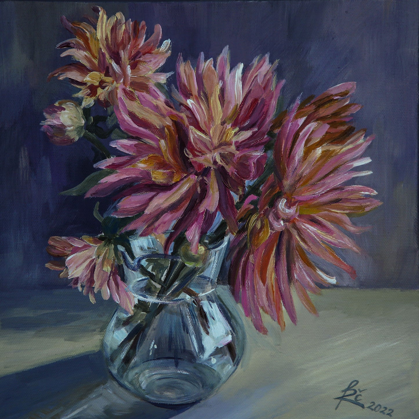 ,,Jurginai vazoje‘‘/,,Dahlias in a vase ‘‘