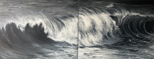 ,,Grėsmingai šėlstanti vandenyno banga 1 ir 2 ‘/ ,, Menacingly Surging Ocean Wave 1 & 2"